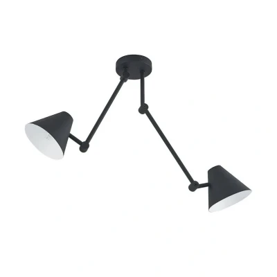 Image of Lucande Phina ceiling light in black, 2 bulb
