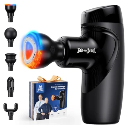 Image of Mini Massage Gun with Heat Therapy, Bob and Brad M7 Plus Portable Deep Tissue Muscle Massager Gun, Handheld Percussion for Full Body Relaxation