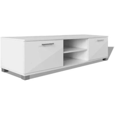 Image of vidaXL TV Cabinet High Gloss White 120x40.5x35 cm
