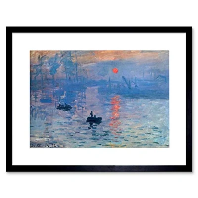 Image of Wee Blue Coo CLAUDE MONET IMPRESSION SUNRISE OLD MASTER BLACK FRAMED ART PRINT B12X2508