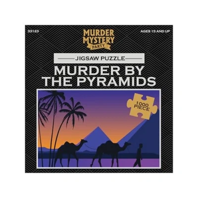 Image of University Games 33123 Murder by The Pyramids 1000 Piece Mystery Jigsaw Puzzle, Multi Colored