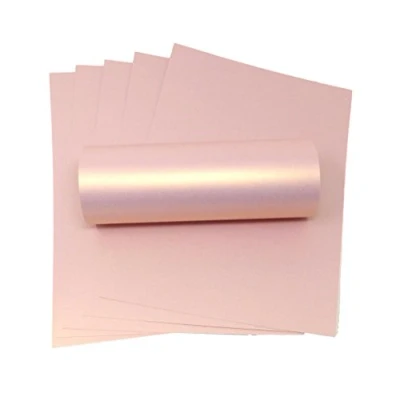 Image of A4 Card Rose Gold Pink with Pearlescent Shimmer Decorative 300gsm Double Sided (10)