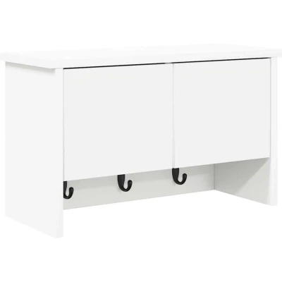 Image of Wall Mounted Coat Rack White 50 x 20 30 cm Engineered wood Vidaxl