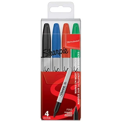 Image of Sharpie Permanent Markers Fine Point Assorted Colours 4 Count