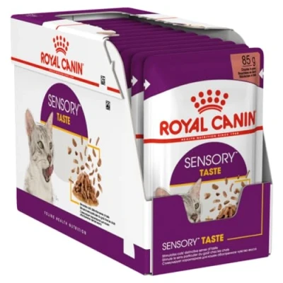 Image of ROYAL CANIN Adult Sensory Taste In Gravy Wet Cat Food Pouches 12 x 85g