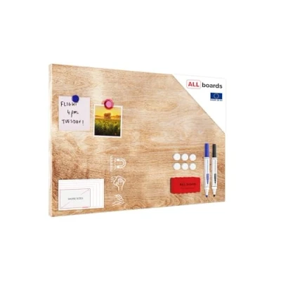 Image of ALLboards Magnetic METALboards, Solid Wood 60x40 cm + a Set of Accessories Included