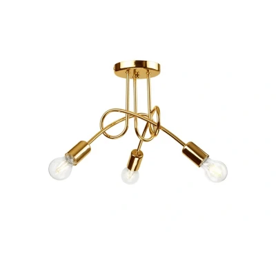 Image of Camilla Multi Arm Semi Flush Ceiling Light Golden, 3x E27