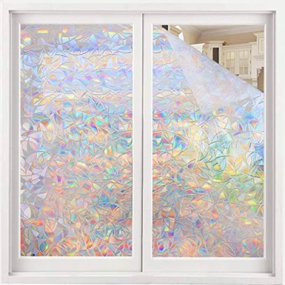 Image of Volcanics Privacy Window Film Decorative Cling Glass Reflective 3D 60 x 200CM Non Adhesive Stickers Static Covering