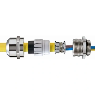 Image of Wiska EMSKV 25 EMV S IP68 Nickel Plated Gland with EMC Earth Cones