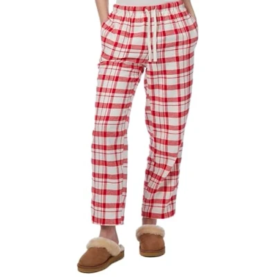 Image of CREW CLOTHING Women&#039;s Lounge Bottoms, Red &amp; White Checked (16)