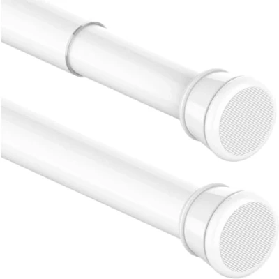 Image of 1PC Tension Rod No Drill Shower Curtain Pole Extendable Poles Rail for Bathroom, Window, Door, Wardrobe, 73 145cm/28.74 57.09Inch(Diameter:25mm) White