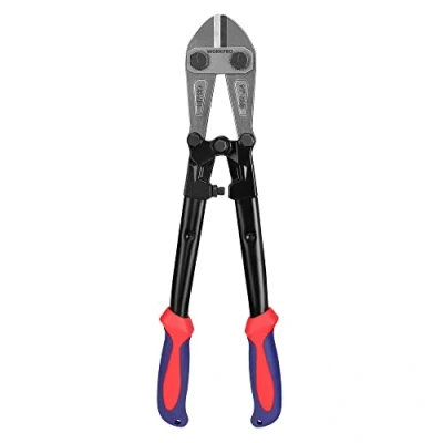 Image of WORKPRO W017004A Bolt Cutter, Bi Material Handle with Soft Rubber Grip,Chrome Molybdenum Steel Blade,Red&amp;blue, 14&quot;