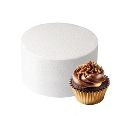 Image of Culpitt 5&quot; x 3&quot; Round Cake Dummy, Straight Edge Form, Practice Decorating or Use for Creating Long Lasting Displays, Smooth Polystyrene