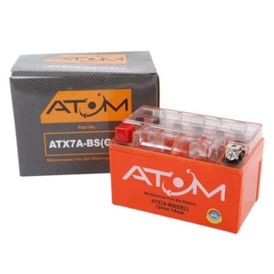 Image of YTX7A BS Atom Gel Motorcycle Battery Factory Sealed 12V 7Ah