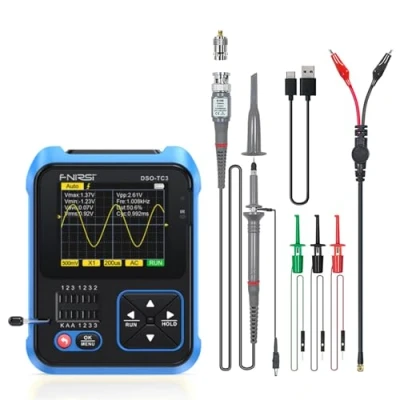 Image of WANGCL TC3 3 in 1Handheld Portable Oscilloscope ESR Tester 2.4&quot; TFT Display 1500mA Digital Mini 200KHz Bandwidth and 2.5MS/S Sampling Rate