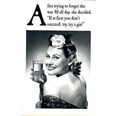 Image of 40th Birthday Card For Her, Gin, Birthday, Greetings Card, Funny Her 40th, Female Cards