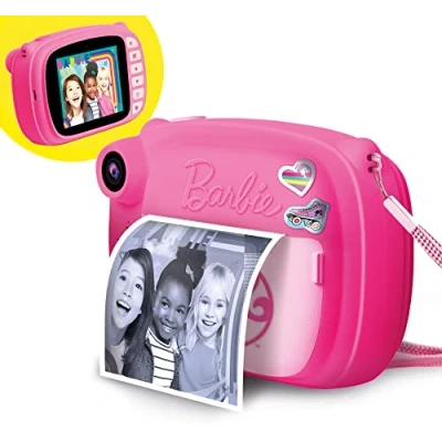 Image of Lisciani BARBIE Print Cam 3 in 1 Instant Camera For kids from 5 years old Prints 180 Photos Large Colour Screen LCD Selfie and Video Stickers included