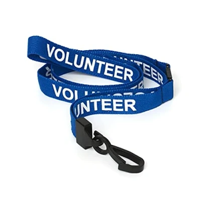 Image of CKB Ltd Volunteer LANYARDS Breakaway Safety Lanyard Neck Strap Swivel Plastic Clip for ID Card Holder Pull Quick Release Design (Blue, Pack of 10)