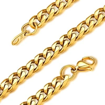 Image of GOLDCHIC JEWELRY Gold Men Women Curb Chain Necklace, 6mm, 22 inches