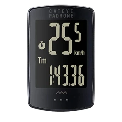 Image of CatEye Padrone Stealth Wireless Cycle Computer: Large Display, Sleek Design, Transmission, Tracks Speed, Distance, Time, and More