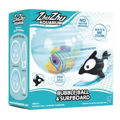 Image of John Adams Zhu Pets Aquarium Bubble Ball &amp; Surfboard Playset Electronic Ages 4+, Blue
