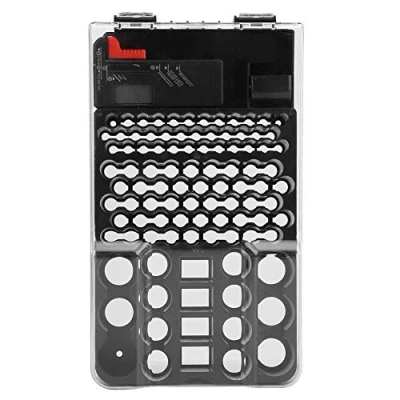 Image of 104 Grids Portable Battery Organizer, Storage Box, Carrying Case Holder with Tester, Accurately Captures AA, AAA, C, D, and 9V Readings