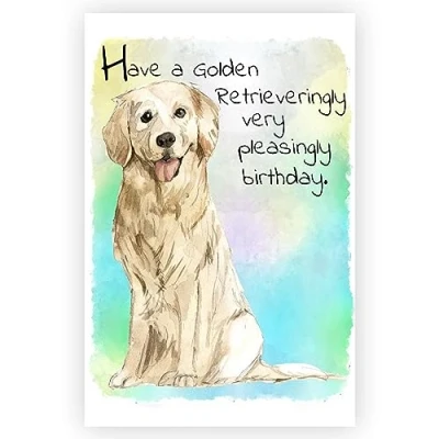 Image of Golden Retriever Dog Birthday Greetings Card