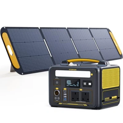 Image of VTOMAN Jump 600X Portable Power Station with 1 * 220W Solar Panel 600W/299Wh LiFePO4 Battery Generator 600W Constant Power, PD 60W Type C, Capacity Expandable for Camping, Home Backup