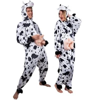 Image of Boland 10103396 Cow Plush Suit 1,80m, White/Black, max 1,80 m