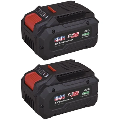 Image of Sealey SV20 Series Power Tool Battery 20V 8Ah Pack of 2
