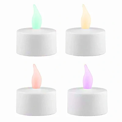 Image of Set of 4 Battery Operated Colour Changing LED Flameless Tealights