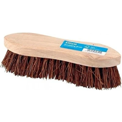 Image of Elliott Wooden Hand Scrubbing Brush with stiff natural Bassine bristles, heavy duty multipurpose and water resistant, made fibres easy to use long lasting