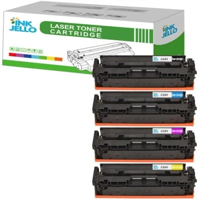 Image of Inkjello 054H Toner Cartridge Replacement for Canon i SENSYS LBP621Cw LBP623Cdw MF641Cw MF643Cdw MF645Cx B/C/M/Y (4 Pack)