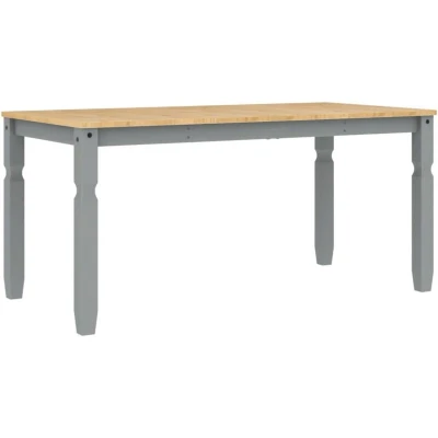 Image of vidaXL Dining Table Corona Grey 160x80x75 cm Solid Wood Pine