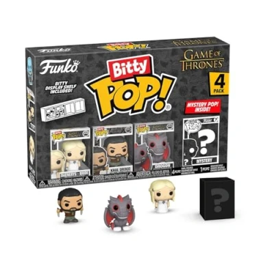 Image of Funko Bitty Pop! Game of Thrones Khaleesi 4pk and A Surprise Mystery Mini Figure 0.9 Inch (2.2 Cm) Collectable Stackable Display Shelf Included Gift Idea Party Bags Stocking