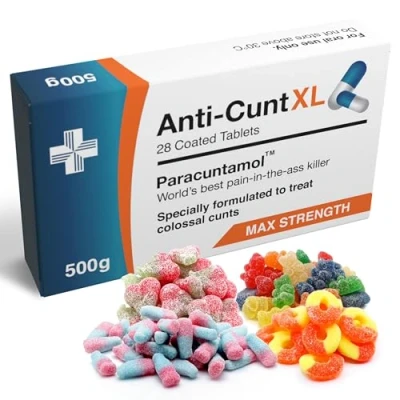 Image of Giant Prank Pill Box with Sweets Gag Gifts for Men Funny Valentines Him Xmas Secret Santa Christmas Stocking Filler Women Novelty Joke Birthday Boyfriend Dad (CNT XL)