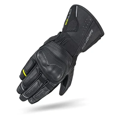 Image of SHIMA GT 2 Motorbike Gloves Men Leather Long Biker Armoured Protectors Motorcycle Perforated Ventilated Cool Reinforced Touchscreen Glove Motorbikes Summer Autumn (Mens, Black, XXL)