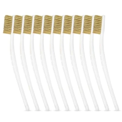Image of 10PCS Brass Brush, Small Metal Brush Mini Wire Brushes for Rust Removal Cleaning Welding Slag Sink 3D Printer