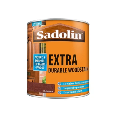 Image of Sadolin Extra Durable Woodstain Mahogany 1 litre SAD5028566