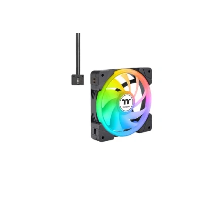Image of Thermaltake SWAFAN EX 12 ARGB PC Cooling Fan/ 3 Fan pcak/ 500 2000 RPM/Magnetic Connection/Reversable Blades/sync with MB RGB Software/ 120mm / White