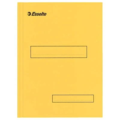 Image of Scor Esselte Pack of 100 Suspension Files for Filing Cabinets 160g with 2 Flaps Yellow