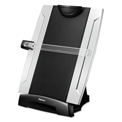 Image of Fellowes Desktop Copy Holder with Memoboard, Black/Silver, 15&quot; x 10.3&quot; 6&quot;