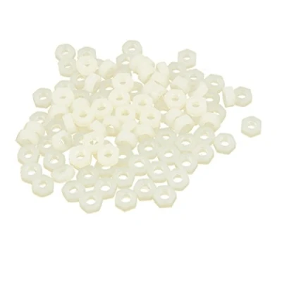 Image of Sourcingmap M4 Hexagon Head Insert Lock Screw Fastener Nylon Hex Nuts 100pcs