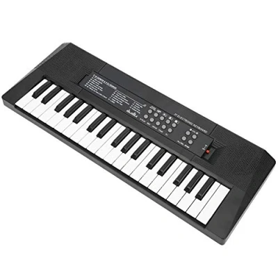Image of Electric Piano Keyboard 37 Key Portable Electronic Musical with Microphone Recording Function for Kids Learning Black Instrument