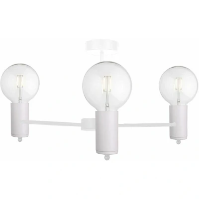 Image of Arde Multi Arm Semi Flush Ceiling Light White, 60cm, 3x E27