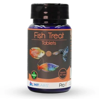 Image of NT Labs Pro f Fish Treat Tablets, for Aquarium Fish, Stick on Glass Feed, Contains Crab Eggs &amp; Shrimp, Highly Palatable Treat, 40g/55 Tablets