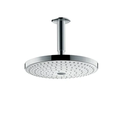 Image of hansgrohe Raindance Select S 240 overhead shower with ceiling connector and 2 spray modes, chrome 26467000