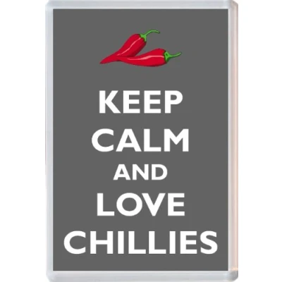 Image of Keep Calm and Love Chillies Novelty Jumbo Fridge Magnet