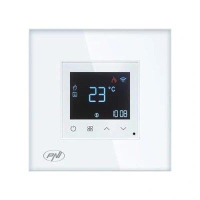 Image of PNI Smart thermostat CT26W WiFi electric floor heating or pump group, sensor included, 10A, recessed mounting, control from the Tuya application, daily programming, manual/automatic mode