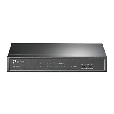 Image of TP Link PoE Switch 8 port 100 Mbps, 4 ports up to 15.4 W for each and 41 all ports, Metal Casing, Plug Play, Ideal IP Surveillance Access Point(TL SF1008LP)